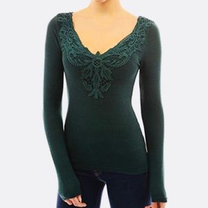 Green Lace overlay Top